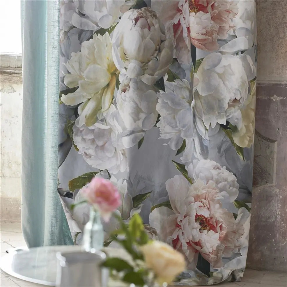 9m Designers Guild Peonia Grande Zinc Fabric 50% OFF