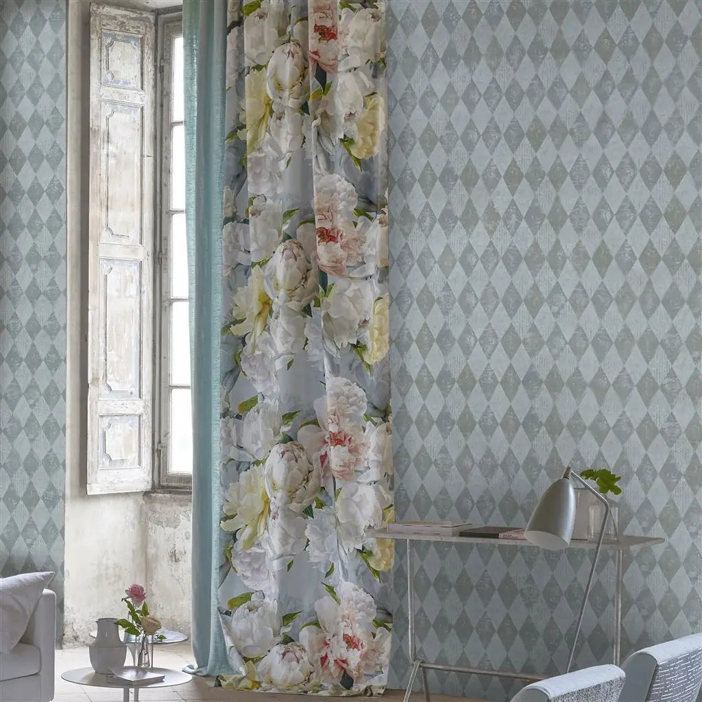 9m Designers Guild Peonia Grande Zinc Fabric 50% OFF