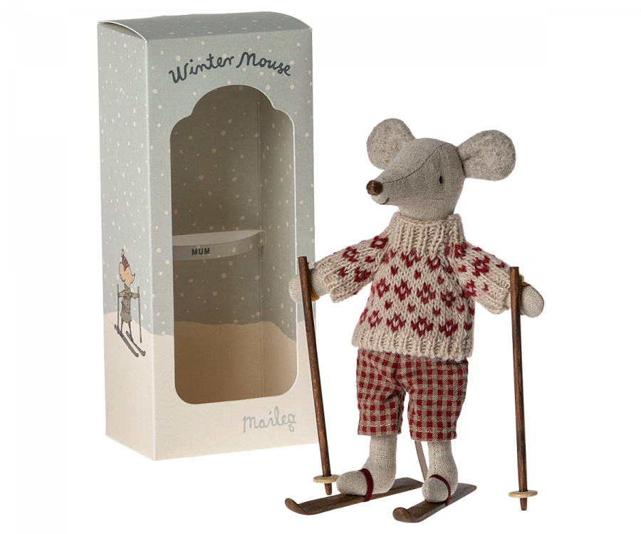 Mum Winter Mouse With Ski Set
