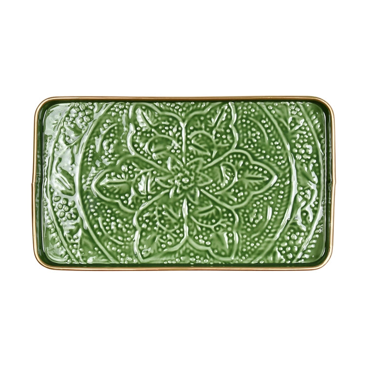 Zireg Rectangle Green Tray