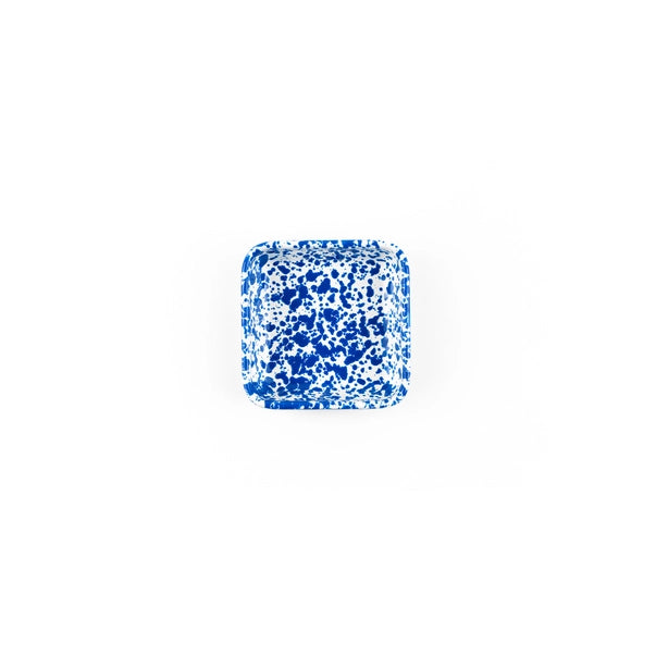 Blue Splatter Enamelware Small Square Tray