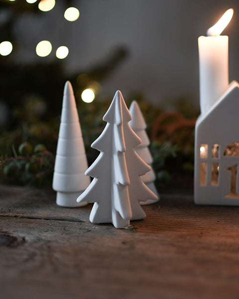 Matt white ceramic Christmas tree