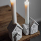 Matt White Ceramic House Candleholder