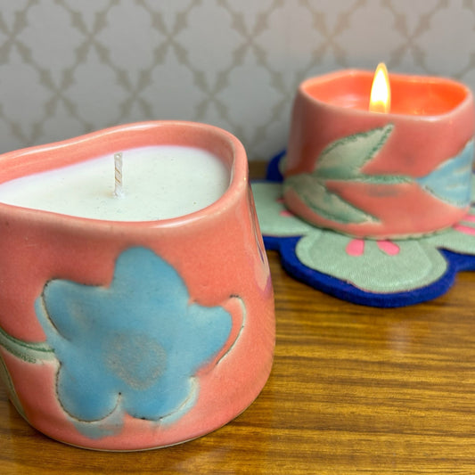 Pearl Pink Handmade Ceramic Scented Candle