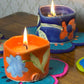 Bright Orange Handmade Ceramic Scented Candle