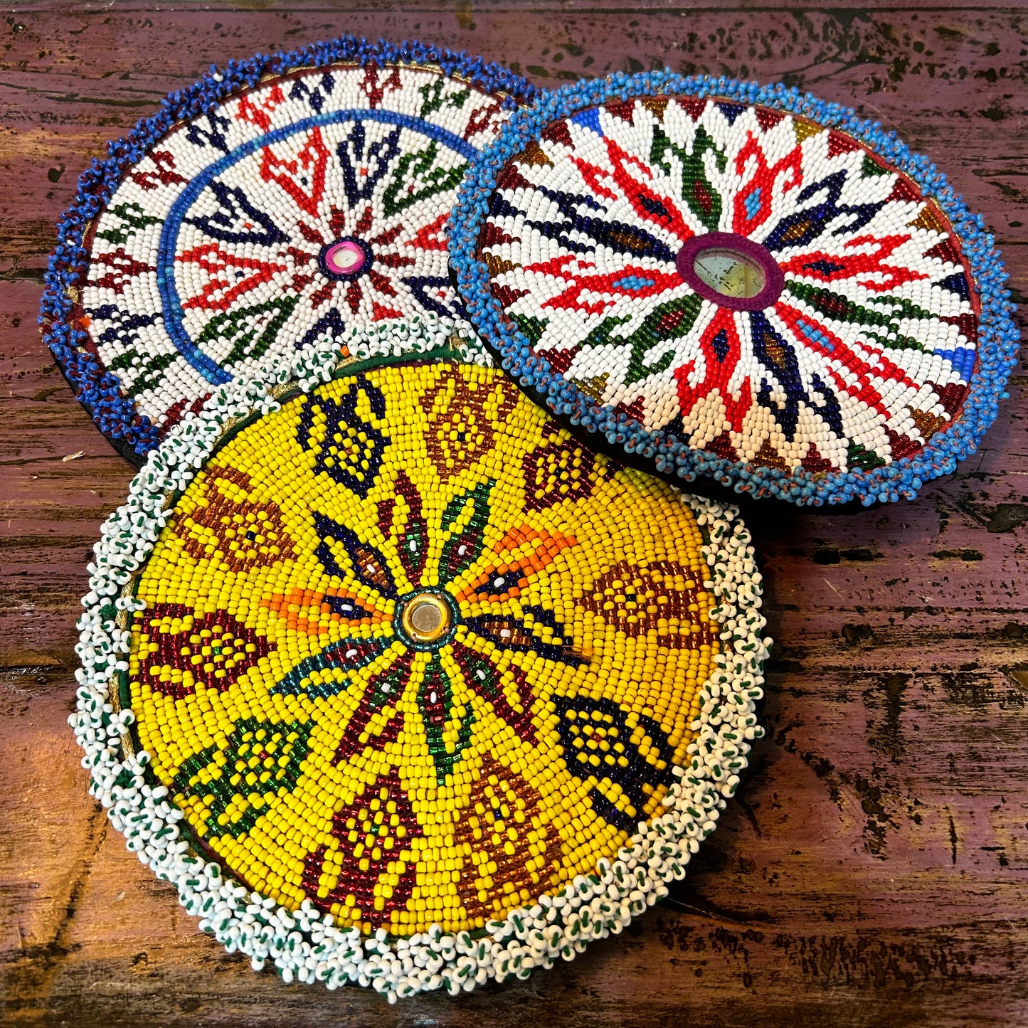 Jantar Beaded Mat Large / White