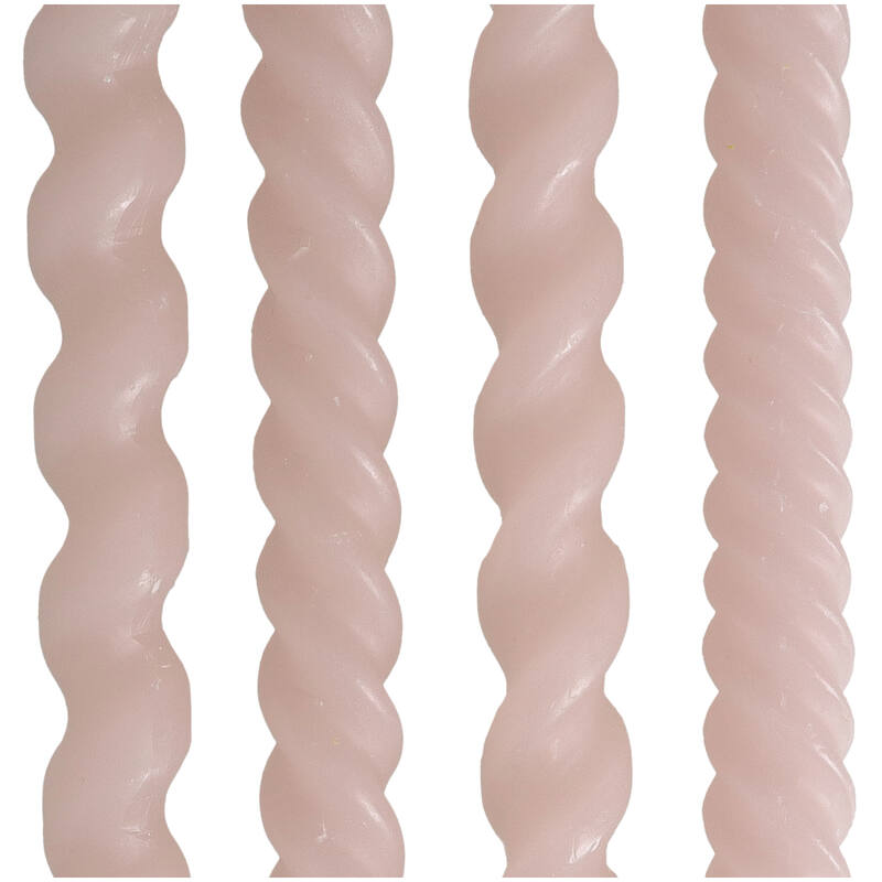 Box of 4 Dinner Candle Spiral Pink