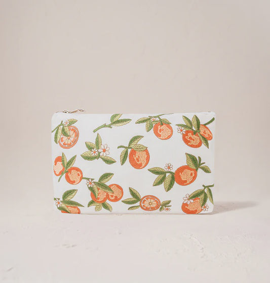 Orange Blossom Everyday Pouch White Cotton