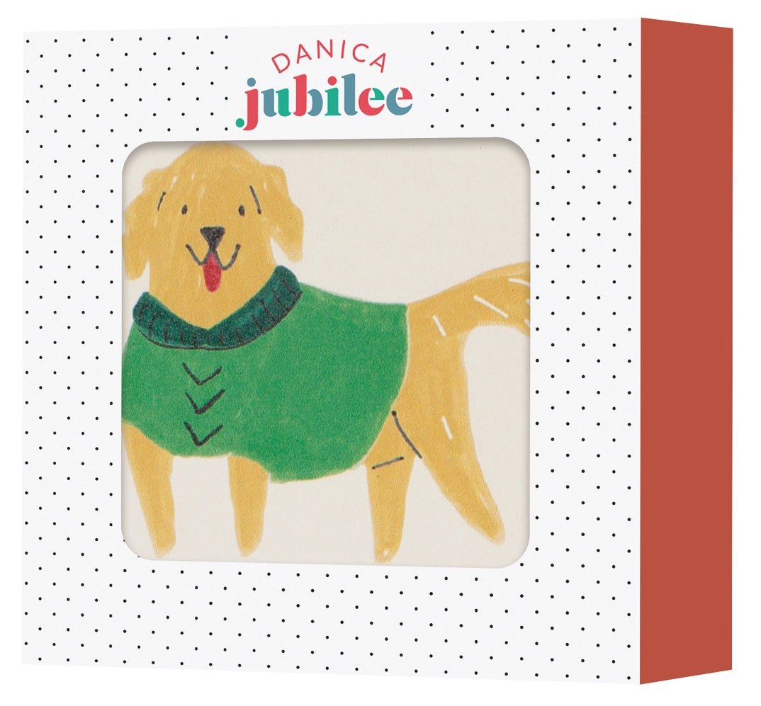 Yule Dogs Christmas Coasters Set of 4