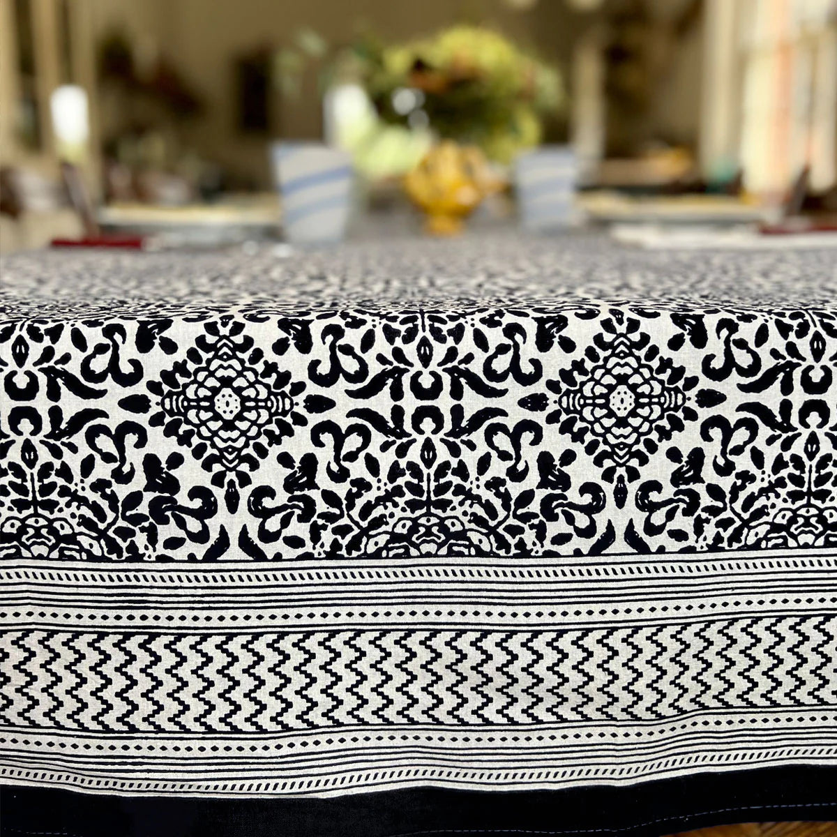 Mughal Jaal Midnight Blue Tablecloth -Large