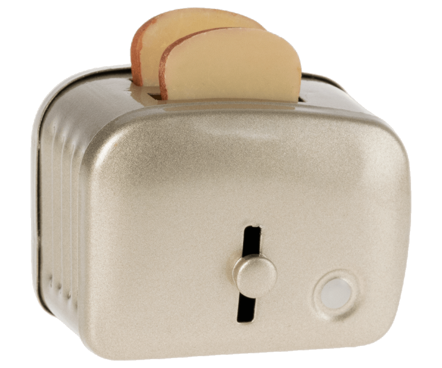 Miniature Toaster & Bread-Silver