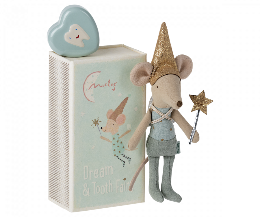 Tooth Fairy Mouse in Matchbox-Blue