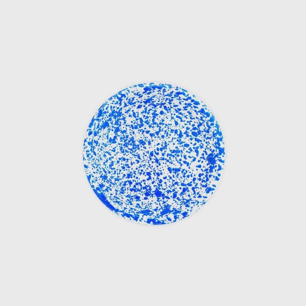 Blue Splatter Enamelware Pie Plate