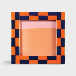 Checked Frame Square Orange