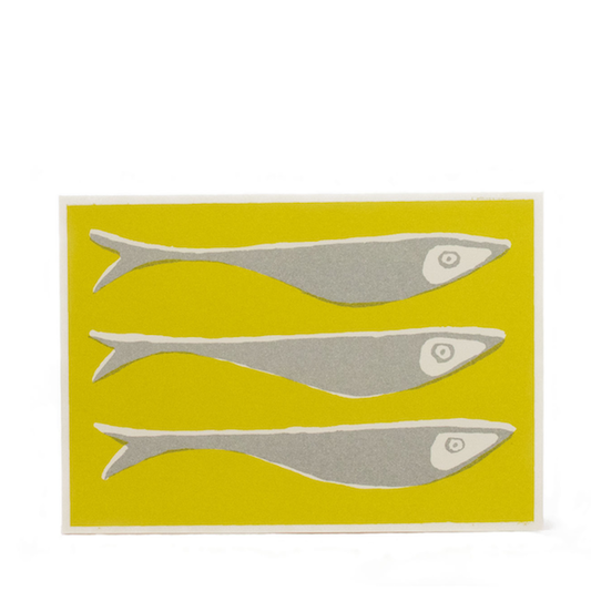 Grey & Yellow Fish Card