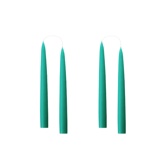Pair of Turquoise Hand dipped Taper candle / Short