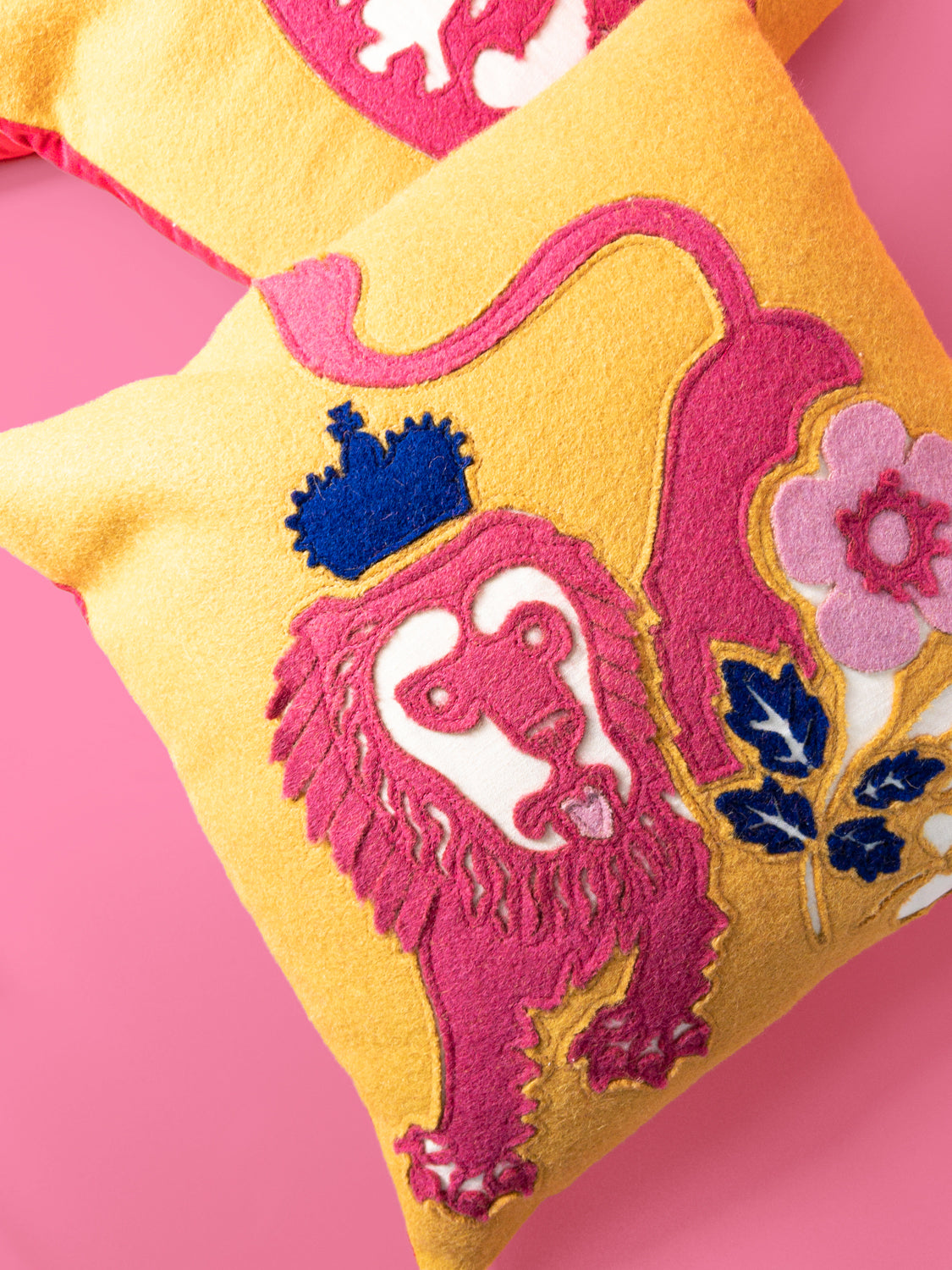 Coronation Cushion -The lion -Gold