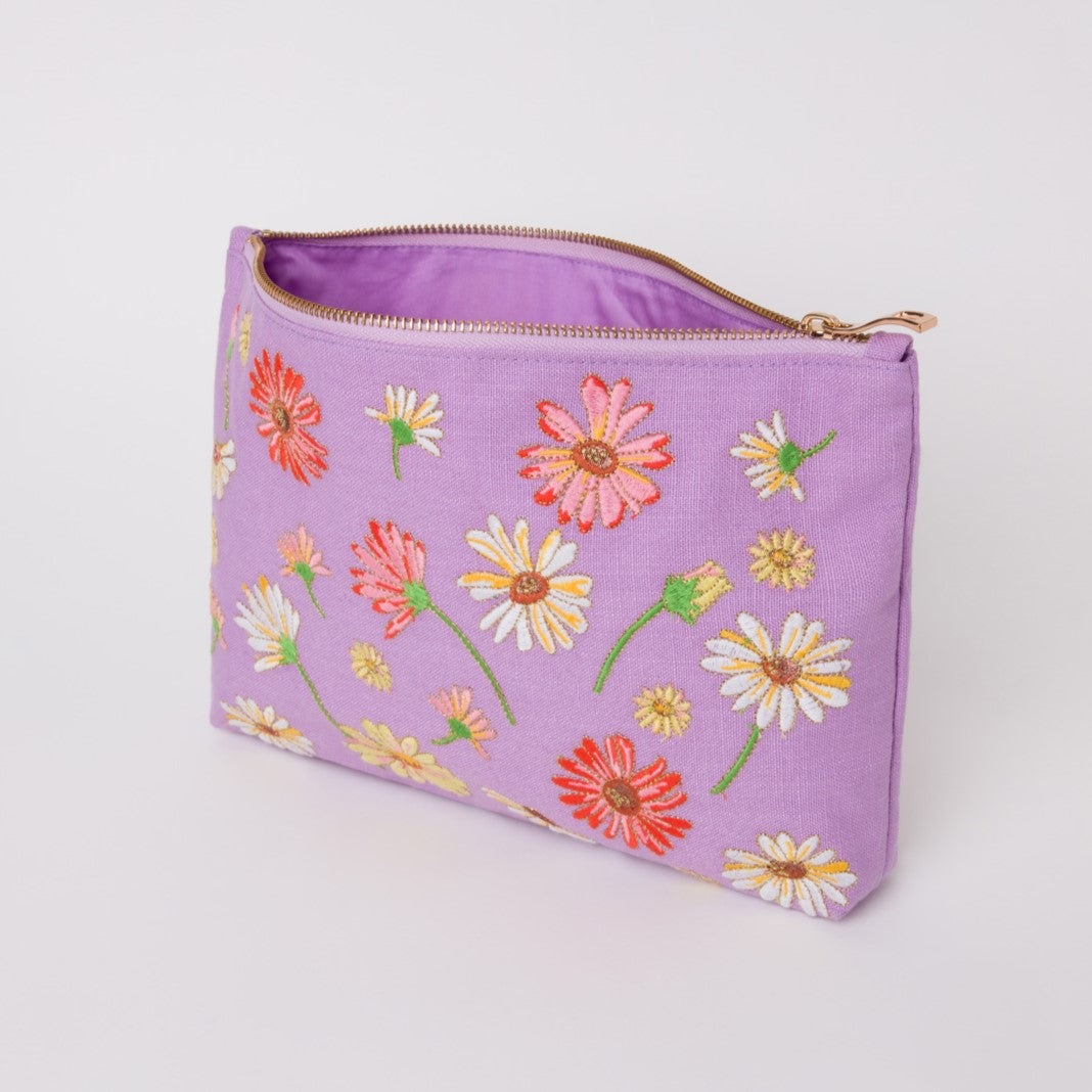 Wild flower Lilac Cotton Everyday Pouch