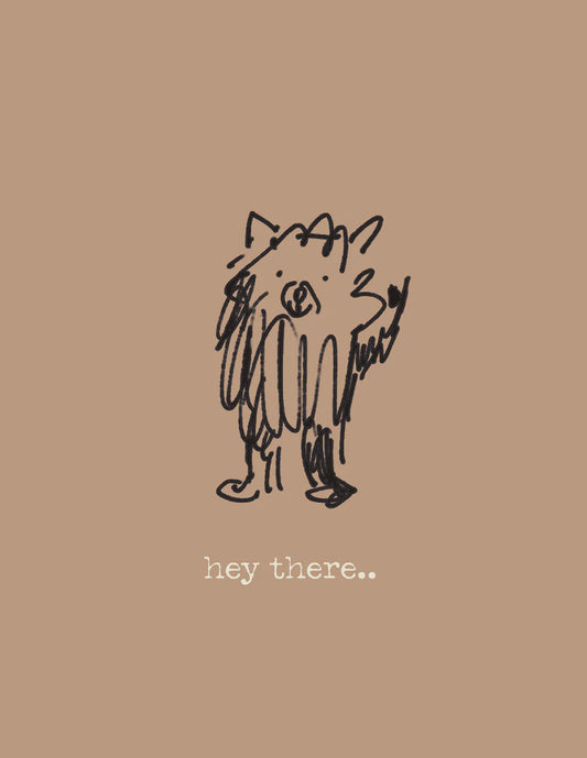 Hey There Cat Mini Greetings Card