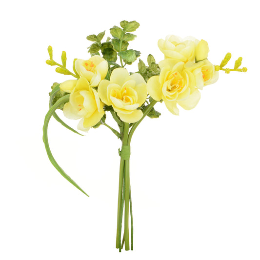 Freesia Bouquet with Grass-33cm