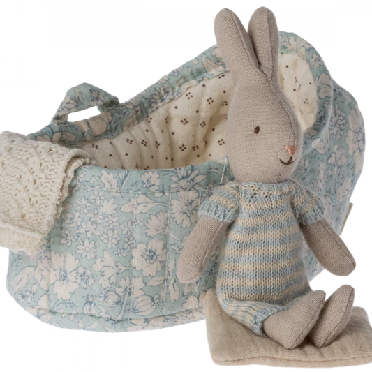 Rabbit in Carrycot-Pale Blue