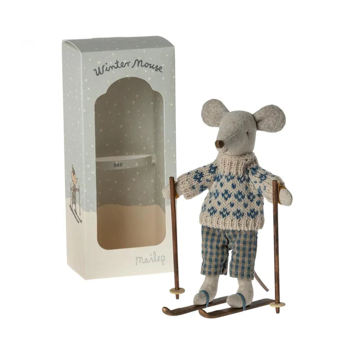Dad Winter Mouse With Ski Set