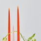 Pair of Orange Hand dipped Taper candle / Long