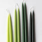 Pair of Lime Hand Dipped Taper Candles/Short
