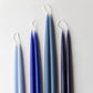 Pair of Cobalt Blue Hand Dipped Taper Candle/Short
