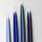 Pair of Cobalt Blue Hand dipped Taper candle / Long