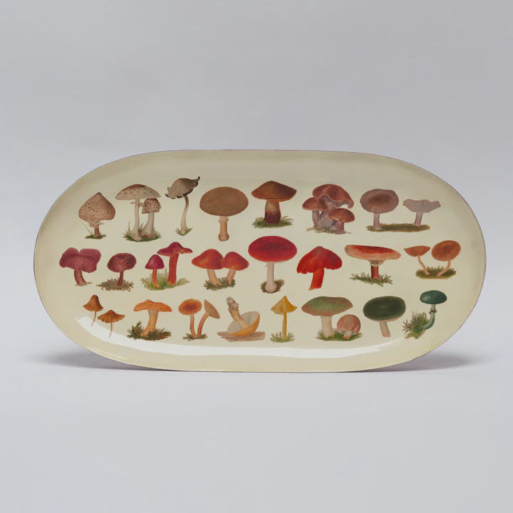 Oval Enamel Tray -Fungi