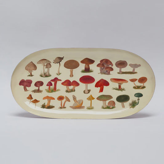 Oval Enamel Tray -Fungi