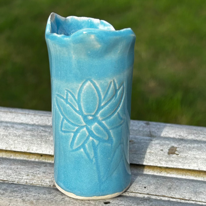 Sky Blue Slender Bud Vase