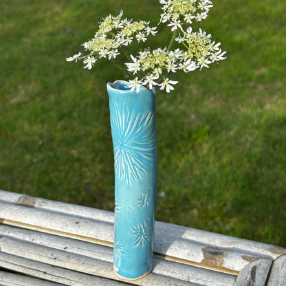 Sky Blue Slender Bud Vase