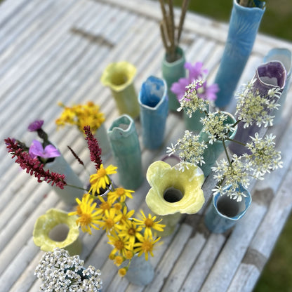 Sky Blue Slender Bud Vase