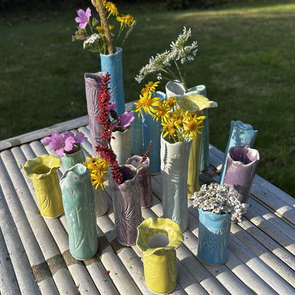Sky Blue Slender Bud Vase