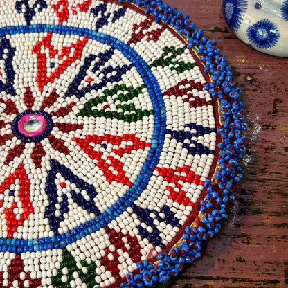 Jantar Beaded Mat Large / White