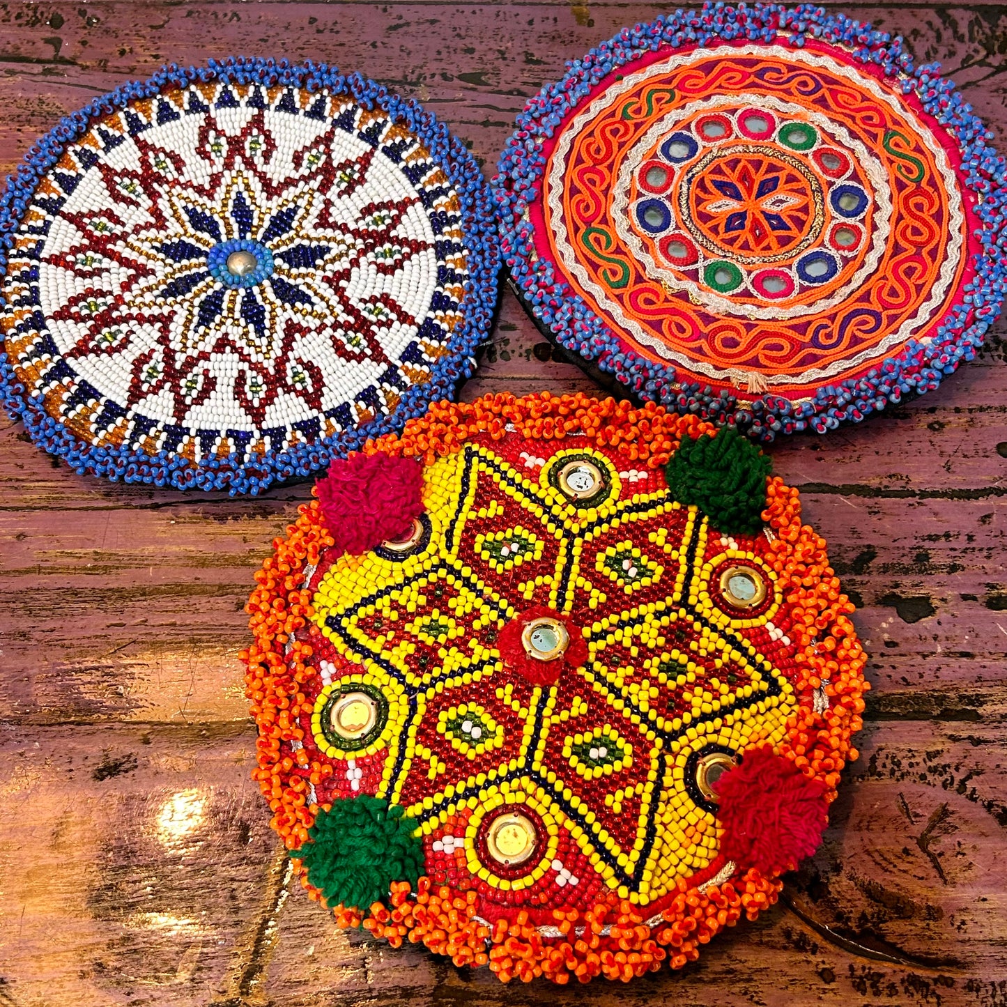 Jantar Beaded Mat Medium / Orange