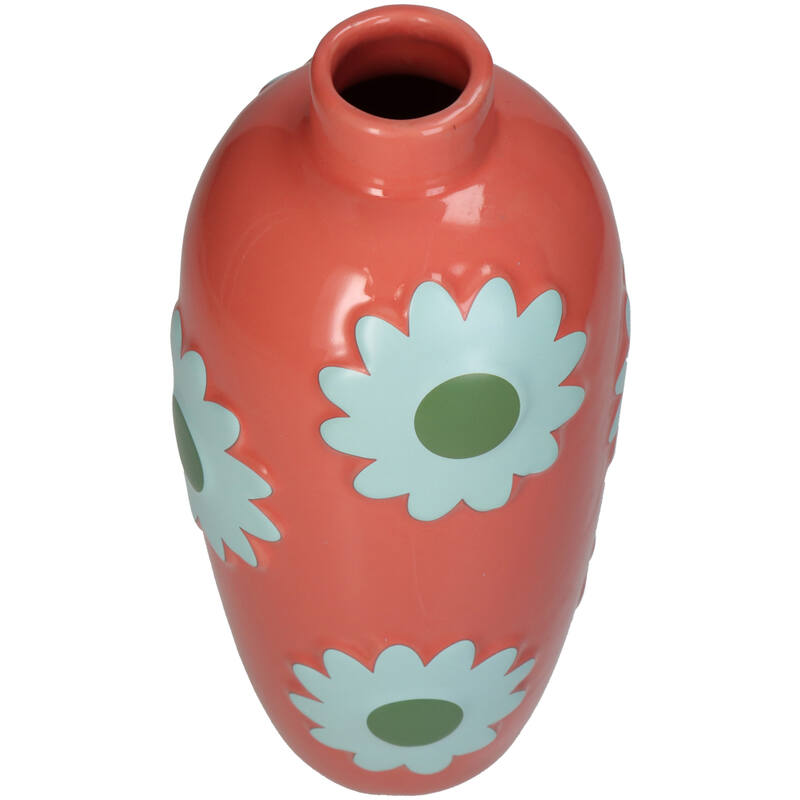 Flower Motif Tall Vase