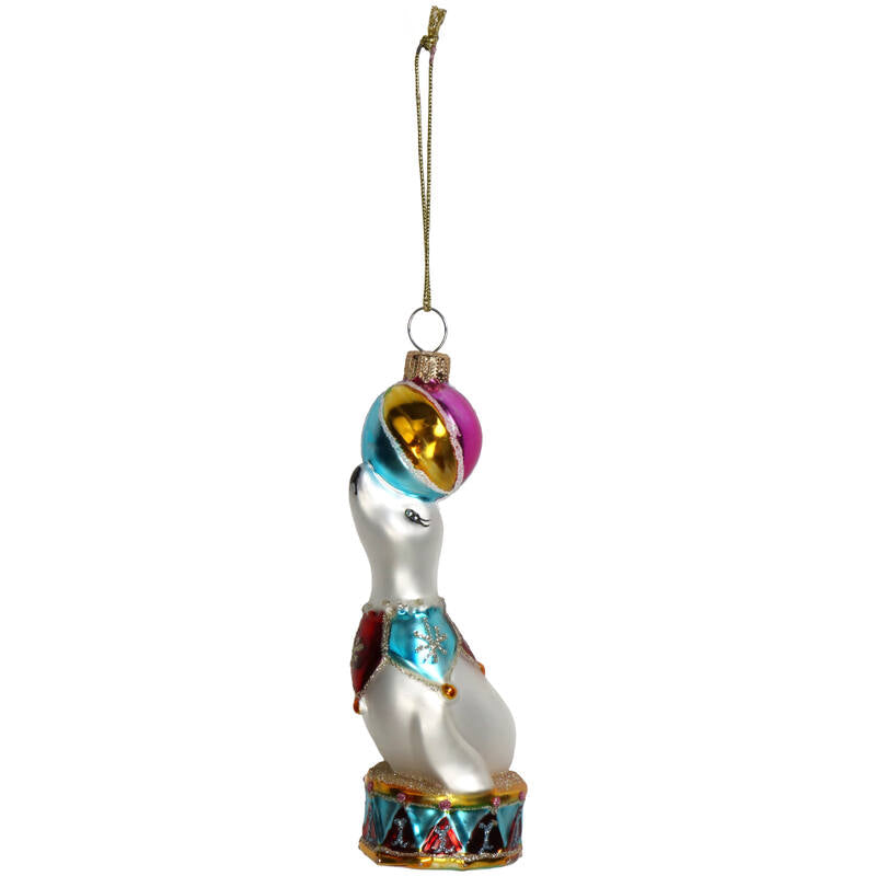 Glass Circus Sealion Ornament