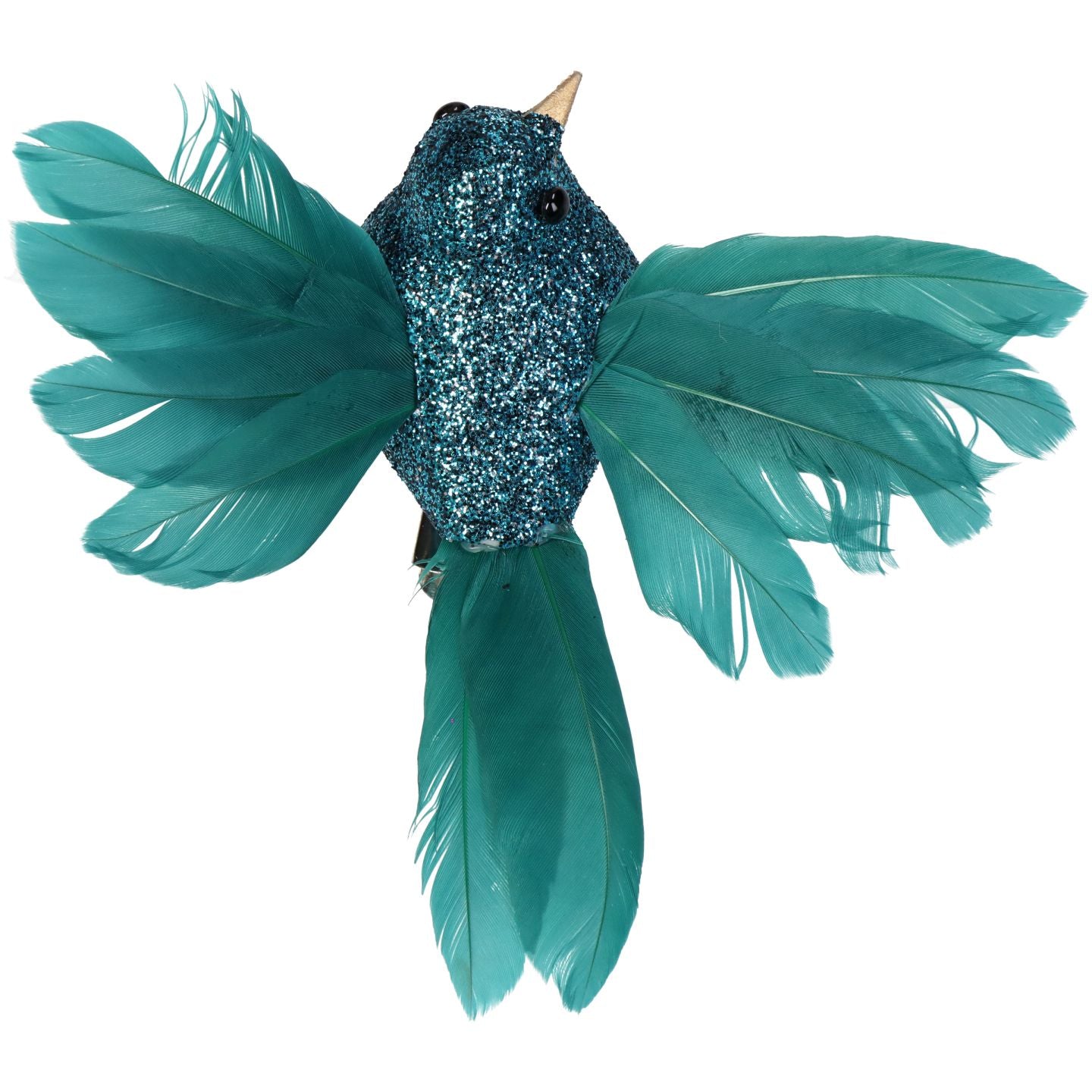 Turquoise Glitter Clip Bird