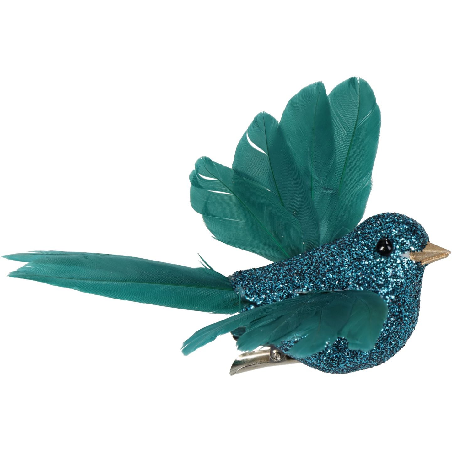 Turquoise Glitter Clip Bird