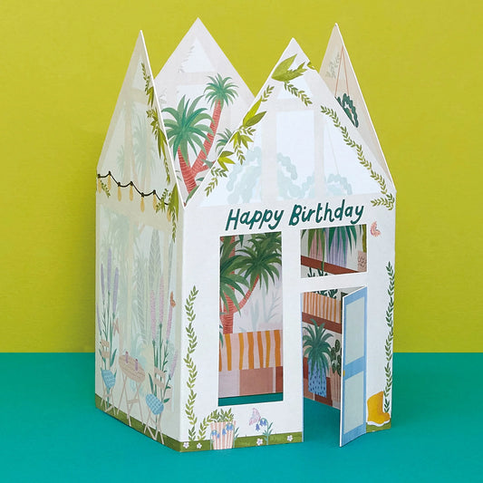 Happy Birthday Greenhouse 3D Fold Out Card