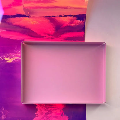 Lilac Metal Rectangular Tray