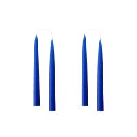 Pair of Cobalt Blue Hand Dipped Taper Candle/Short