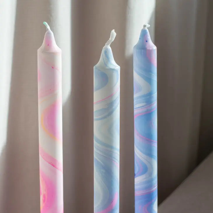 Taper Candles Long- Assorted Marble-35cm