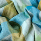 Recycled Wool Small Blanket in Teal Patchwork Check