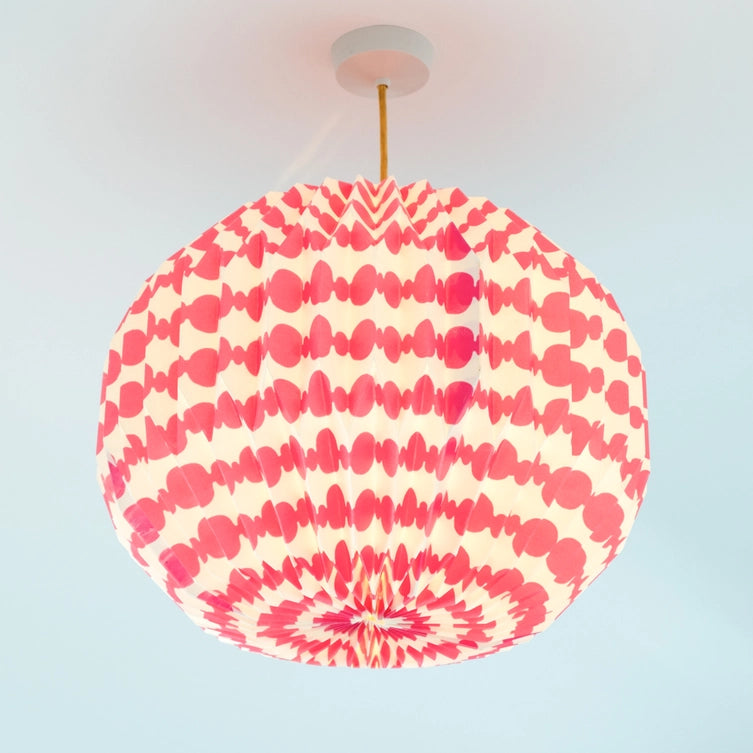 Origami Paper Lightshade "Globe"-Pink Beads