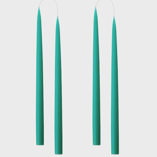 Pair of Turquoise Hand dipped Taper candle / Long