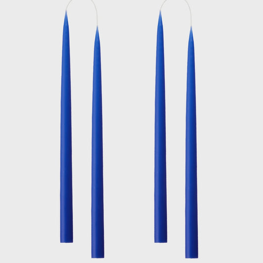 Pair of Cobalt Blue Hand dipped Taper candle / Long